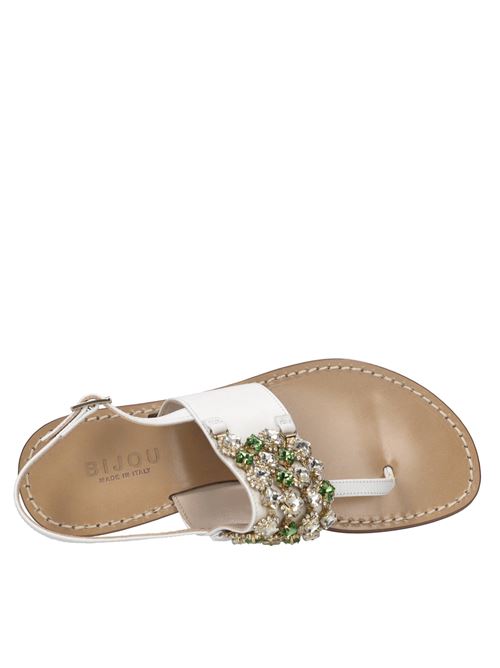 Flat in pelle e applicazioni BIJOU | 500 VIT.BIANCO